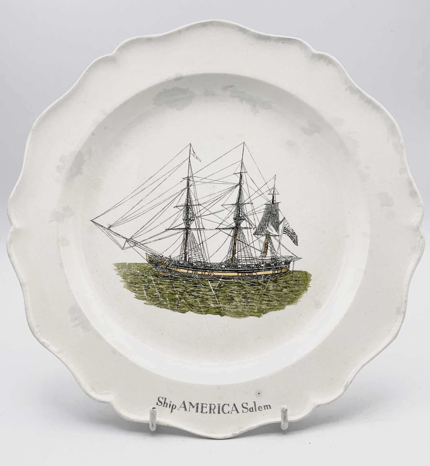 Lot 829 - American interest, a Spode creamware plate...