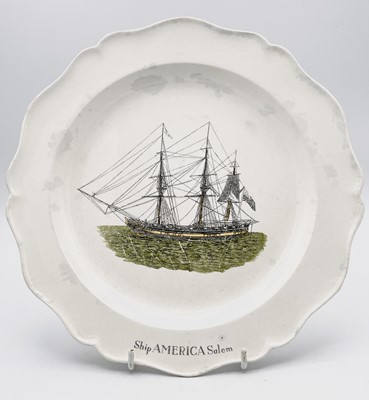 Lot 829 - American interest, a Spode creamware plate...