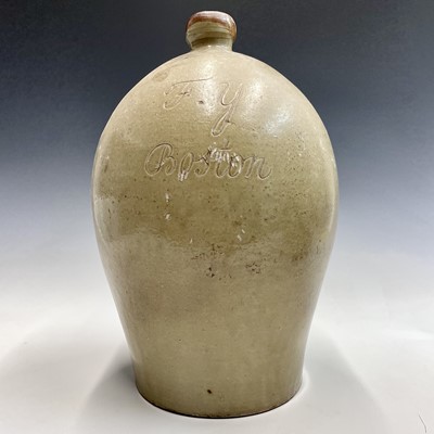 Lot 875 - An 18th century stoneware flagon, possibly...