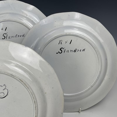 Lot 890 - Four transfer printed pottery trial piece...