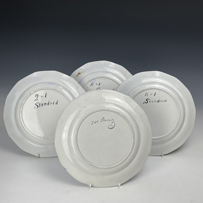 Lot 890 - Four transfer printed pottery trial piece...