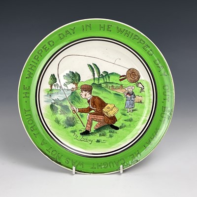 Lot 890 - Four transfer printed pottery trial piece...