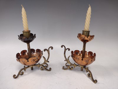 Lot 12 - A pair of Victorian copper and brass...