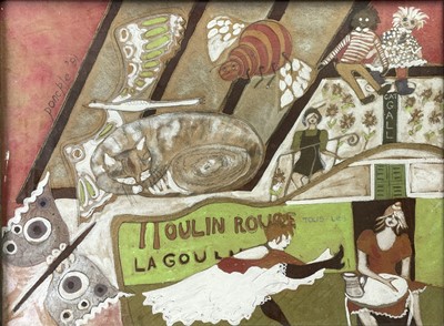 Lot 305 - PONCKLE (XX) Moulin Rouge Mixed media on paper...