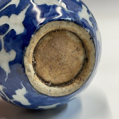 Lot 127 - A Chinese blue and white brush pot, probably...