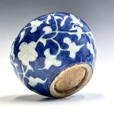 Lot 127 - A Chinese blue and white brush pot, probably...