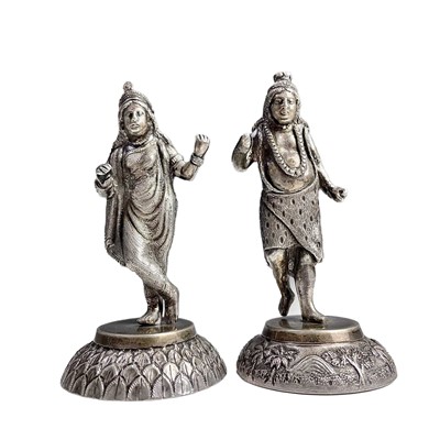 Lot 19 - A good pair of heavy Indian silver figural...