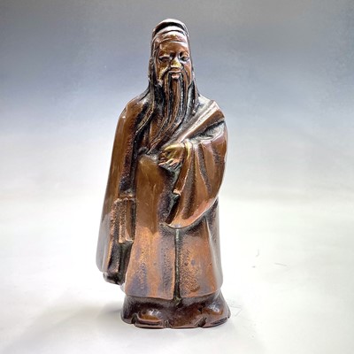 Lot 126 - A Chinese bronze model of a sage, early 20th...
