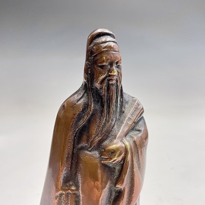 Lot 126 - A Chinese bronze model of a sage, early 20th...