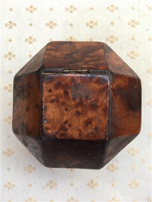 Lot 59 - A 19th century cuboctahedron caddy, the...