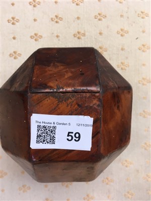 Lot 59 - A 19th century cuboctahedron caddy, the...