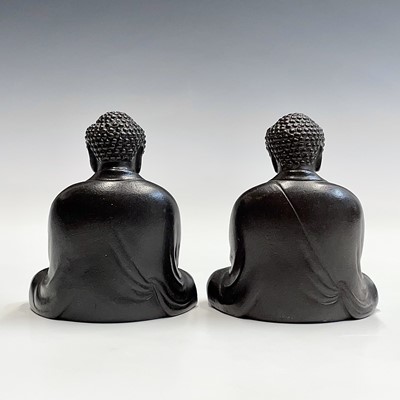 Lot 124 - A pair of Chinese bronze buddhas, 20th century,...