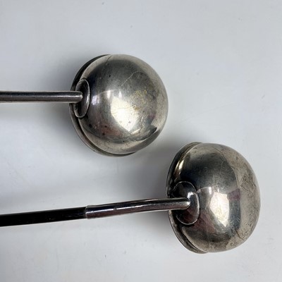 Lot 39 - A pair of Georgian silver small toddy ladles...