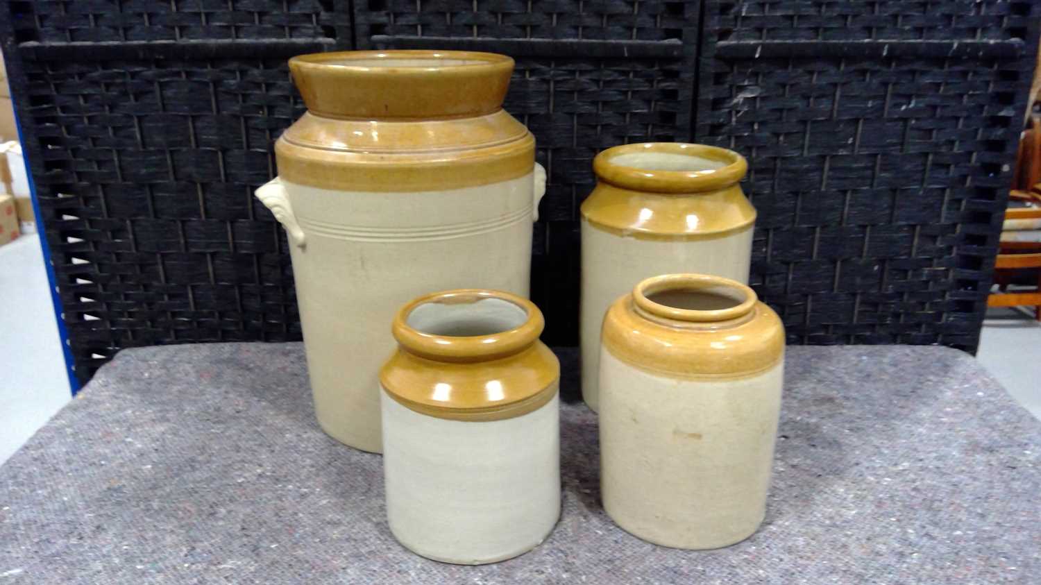 Lot 263 Four Various sized antique Stoneware Jars