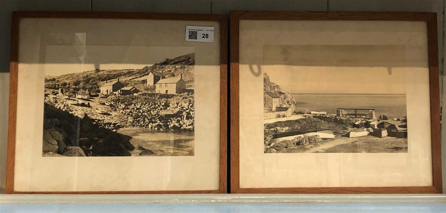 Lot 28 - A pair of early photographs of Penberth Cove.