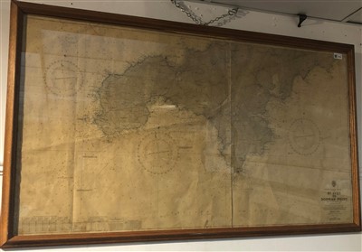 Lot 512 - A St.Ives to Dodman Point sea chart, from...