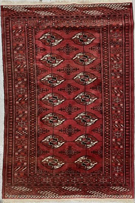 Lot 1206 - A Tekke rug, circa 1920-1930, with seven rows...