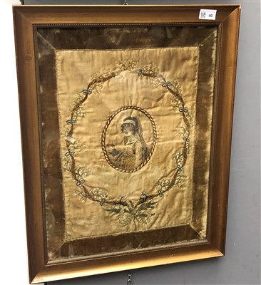 Lot 40 - A pair of Regency silk embroidered pictures,...