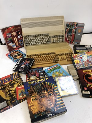 Lot 351 - Two AMIGA A500s, an AMIGA A520 mod, various...