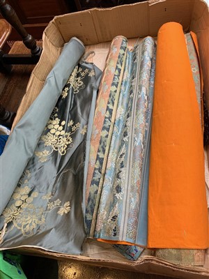 Lot 265 - Miscellaneous Chinese silks in one box.