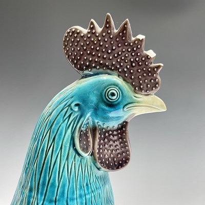 Lot 113 - A Chinese porcelain model of cockerel,...