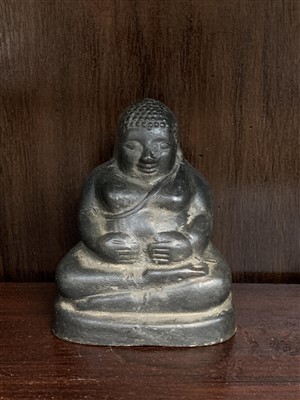 Lot 263 - A Chinese bronze model of Buddah.