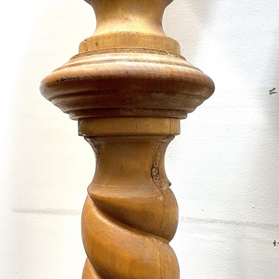 Lot 50 - A matched trio of large wood turned and carved...