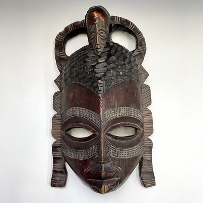 Lot 89 - An African possibly Angolan wood carved double-...