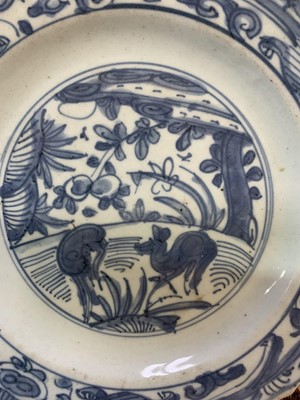 Lot 49 - A Chinese blue and white porcelain plate, late...