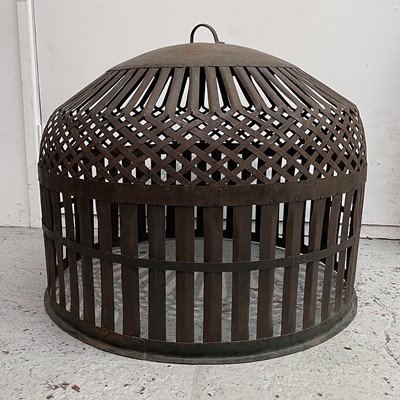 Lot 1011 - An Indian metal domed animal cage, with...