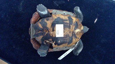 Lot 53 - A box and cover, in the form of a tortoise,...