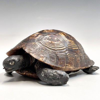 Lot 53 - A box and cover, in the form of a tortoise,...