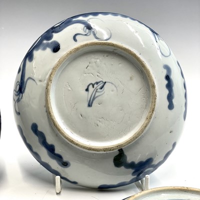 Lot 70 - Four Chinese provincial blue and white dishes,...