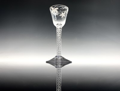 Lot 1000 - A wine glass, circa 1770, with rounded funnel...