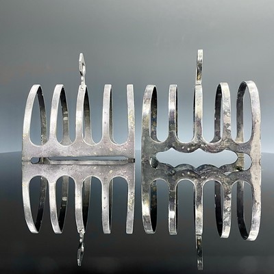 Lot 62 - Two silver hallmarked four section toast racks,...