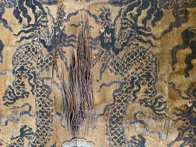 Lot 71 - A Chinese embroidered/woven silk panel,...