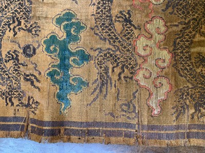 Lot 71 - A Chinese embroidered/woven silk panel,...