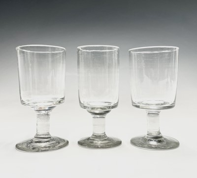 Lot 838 - Three late Victorian glass rummers, each...