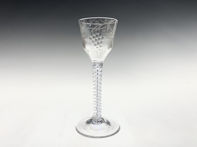 Lot 1007 - A wine glass, circa 1770, the ogee bowl...