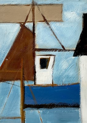 Lot 543 - Barrie BRAY (XX-XXI) Harbour Oil on card...