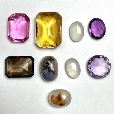 Lot 876 - A collection of nine loose cut gem stones.