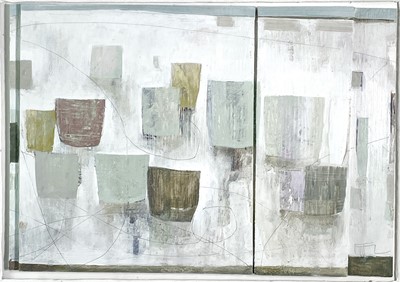 Lot 110 - Fiona LEWIS (1964) Pots Across - Umber Oil and...