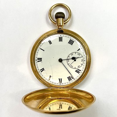 Lot 971 - A George V 18ct gold crown wind full hunter...