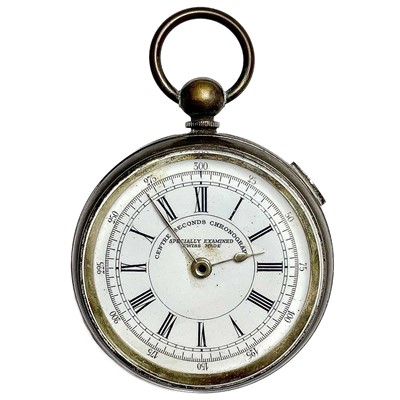 Lot 12 - A nickel cased centre seconds chronograph pocket watch.