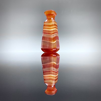 Lot 184 - A banded agate desk seal with engraved...