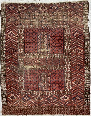 Lot 1211 - A Turkoman Ensi, late 19th century, the madder...