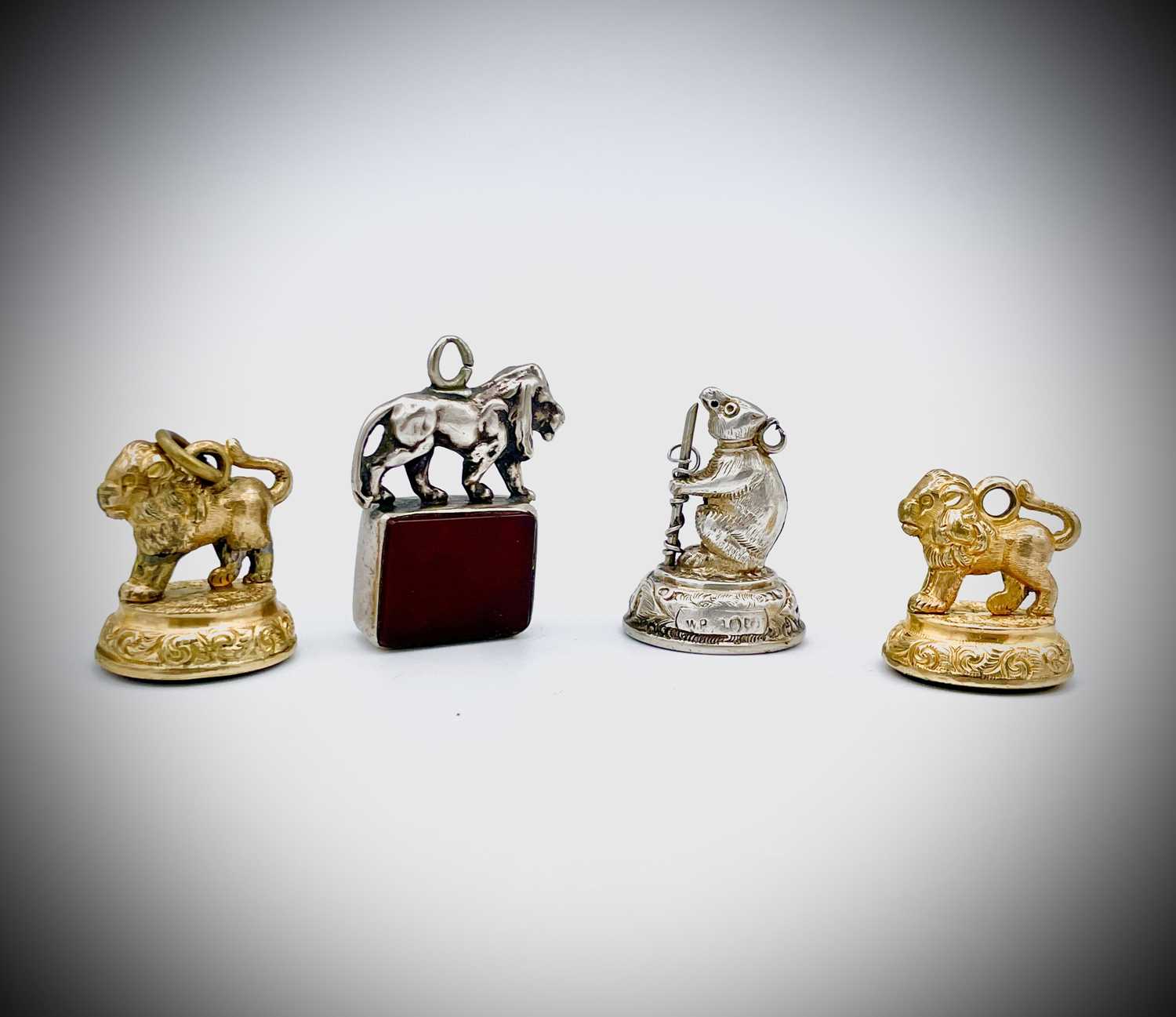 Lot 196 - A Victorian silver fob seal mounted with a...