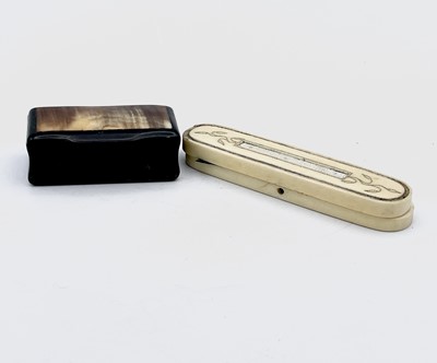 Lot 180 - A George III ivory toothpick case with broken...