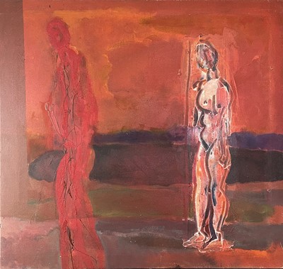 Lot 800 - Bruer TIDMAN (1939) Figures in Red Oil on...