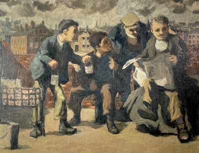 Lot 753 - Martin BAILLIE (1920-2012) Tea Break Oil on...